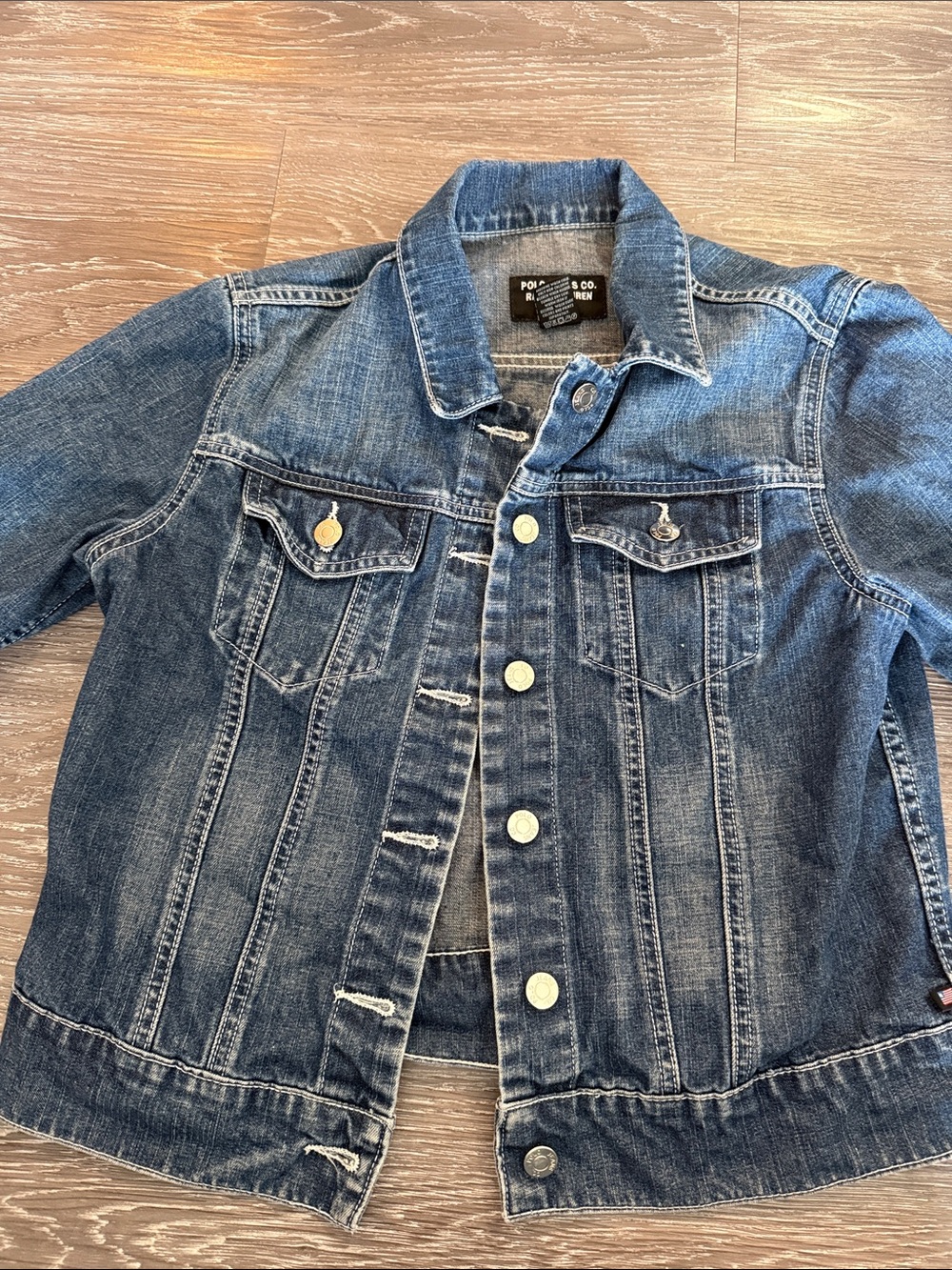 Polo Jeans Co. Ralph Lauren Classic Dark Wash Denim Jacket - Quarter Sleeves